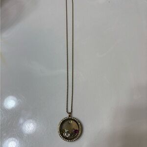 Floating Gold Pendant Charm Necklace